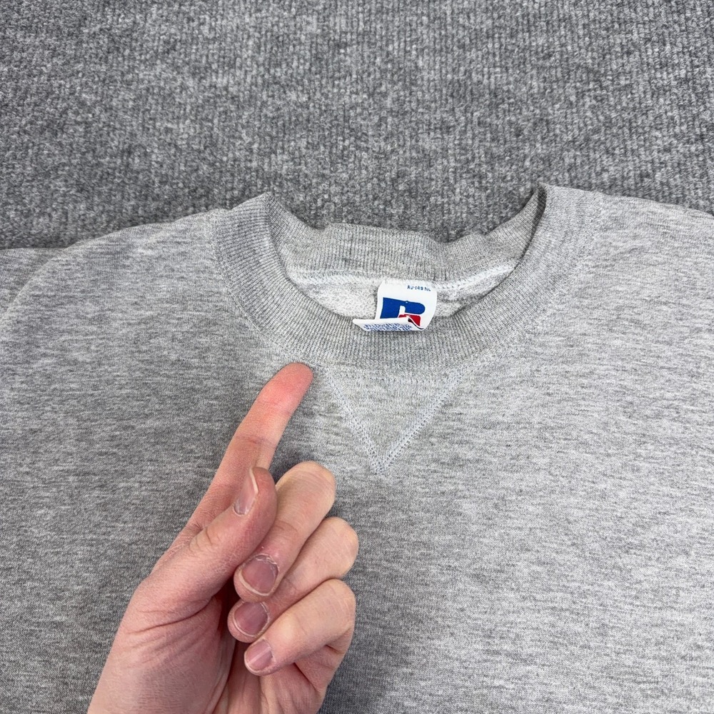 Vintage Russell Athletic Sweatshirt Men Large Made in USA 90s Gray Crewneck READ - Picture 8 of 12